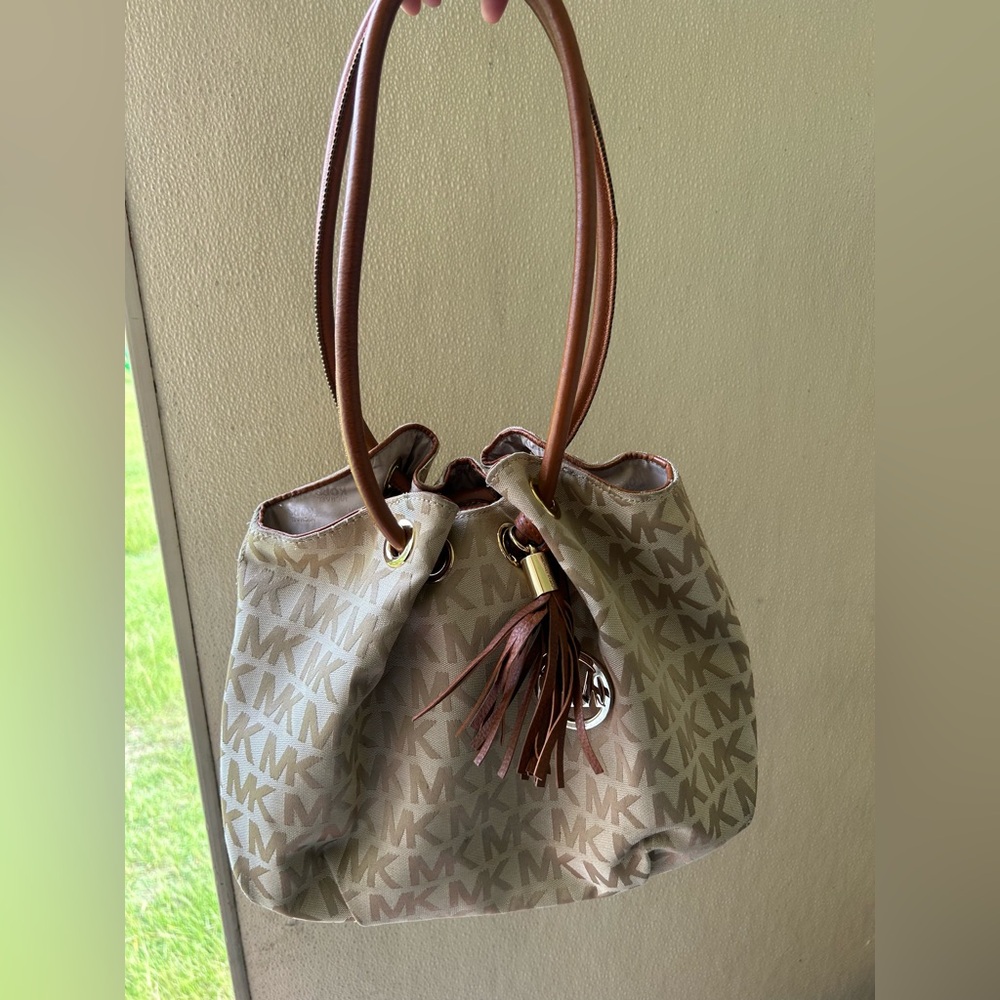 Michael Kors Brown Monogram Shoulder Bag